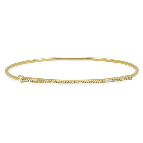 delicate dainty micro bar bangle bracelet 14K yellow gold sachi jewelry