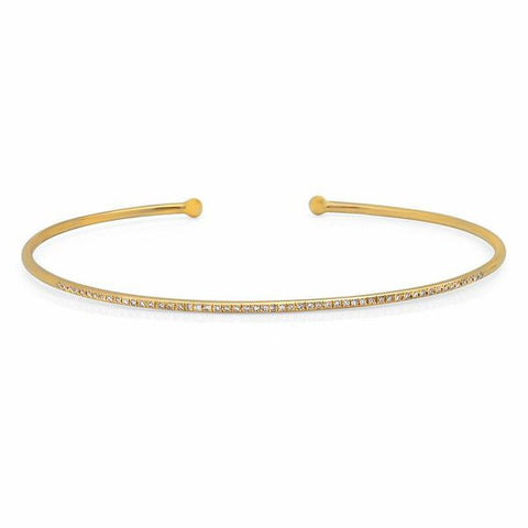 micro diamond cuff bracelet 14K yellow gold sachi jewelry 