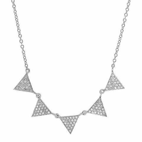 multi triangle drop diamond necklace 14K white gold sachi jewelry