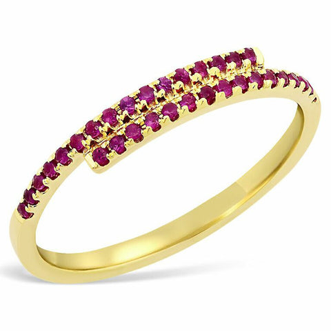east west ruby spiral stacking ring 14K yellow gold sachi jewelry