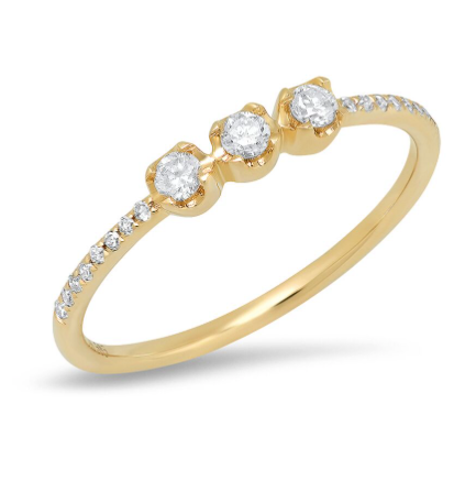 14K gold diamond ring sachi fine jewelry band modern stacking 