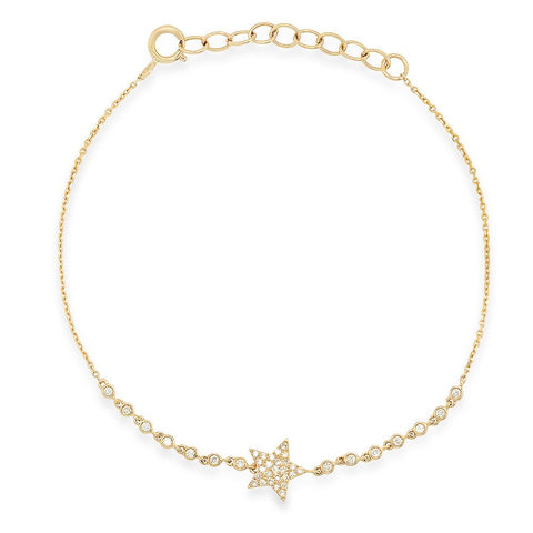 14K yellow gold diamond star bezel stacking bracelet Sachi fine jewelry