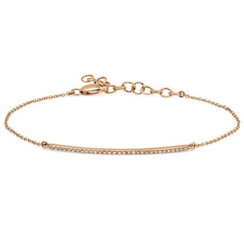 delicate dainty micro bar bracelet 14K rose gold sachi fine jewelry stacking 