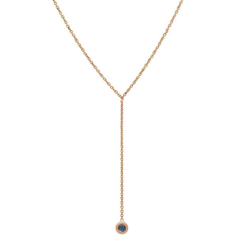 dainty delicate sapphire lariat necklace 14K yellow gold sachi jewelry