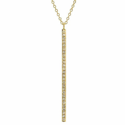 vertical bar diamond necklace 14K yellow gold sachi jewelry