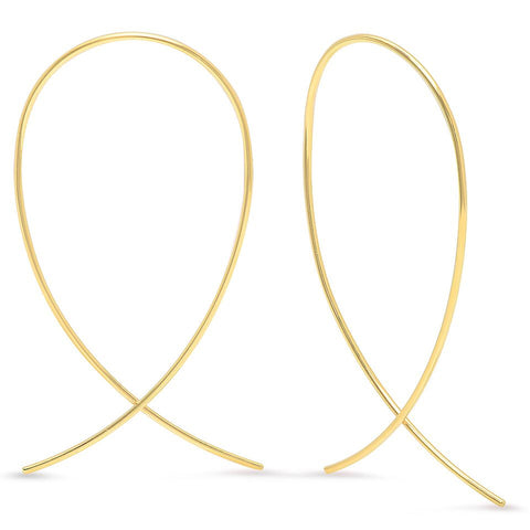 delicate dainty inverted hoops 14K yellow gold sachi jewelry 