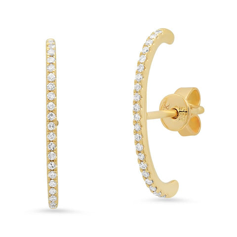 curved bar ear studs hip 14k gold sachi fine jewelry