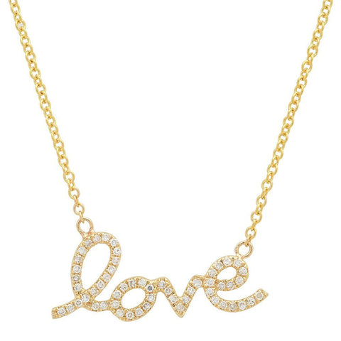 script love diamond necklace 14K yellow gold sachi jewelry
