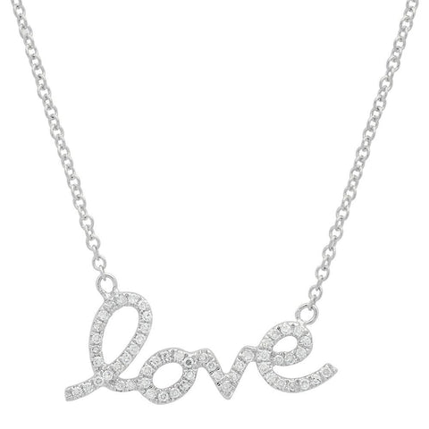 script love diamond necklace 14K white gold sachi jewelry