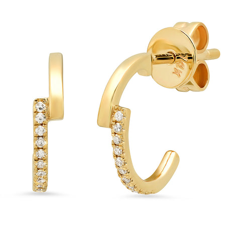 14K gold diamond bar loop classic sachi jewelry