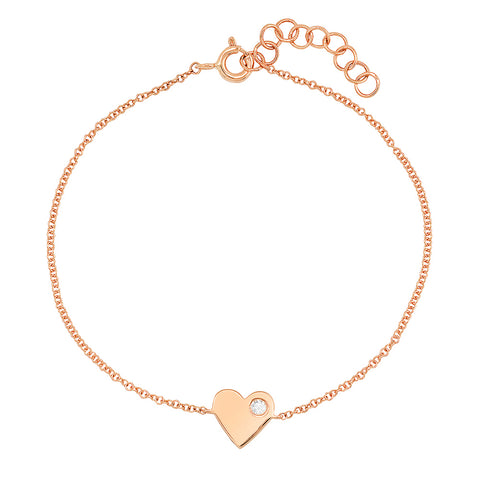 14K gold diamond stud heart bracelet sachi jewelry sweet