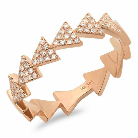 triangle train diamond ring 14K rose gold sachi jewelry