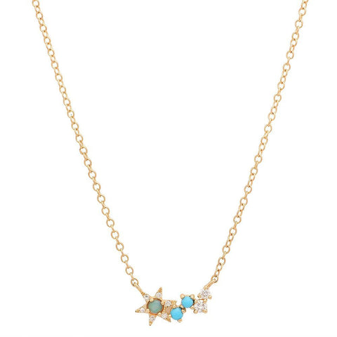 constellation turquoise diamond necklace 14k gold sachi dainty delicate jewelry