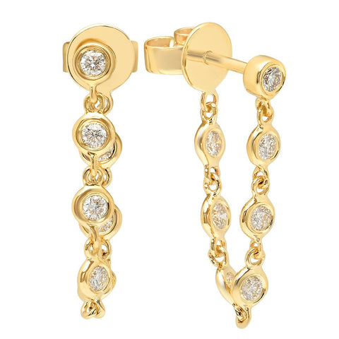 diamonds by the yard loop earrings 14K yellow gold sachi jewelry