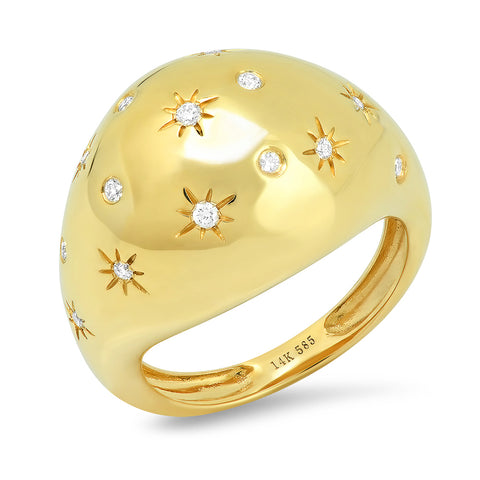 14K gold diamond constellation dome ring sachi jewelry