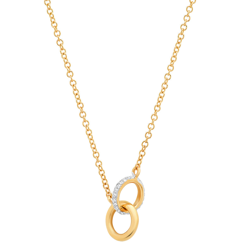 9ct Yellow Gold 42cm Double Circle Necklace – Zamels