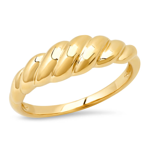 Plain gold domed croissant ring Sachi fine jewelry