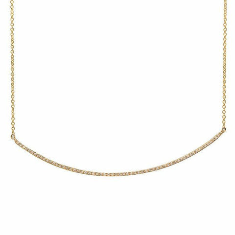 delicate dainty micro curve diamond necklace 14K yellow gold sachi jewelry