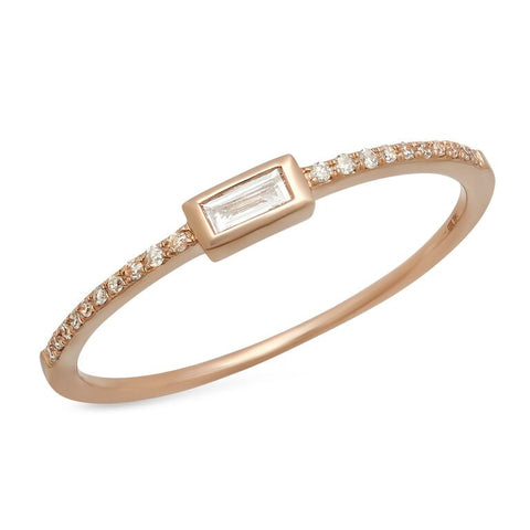 baguette bezel diamond ring sachi delicate dainty 14K gold jewelry