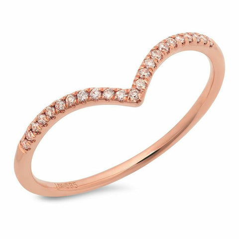 chevron hip diamond ring 14K rose gold sachi jewelry