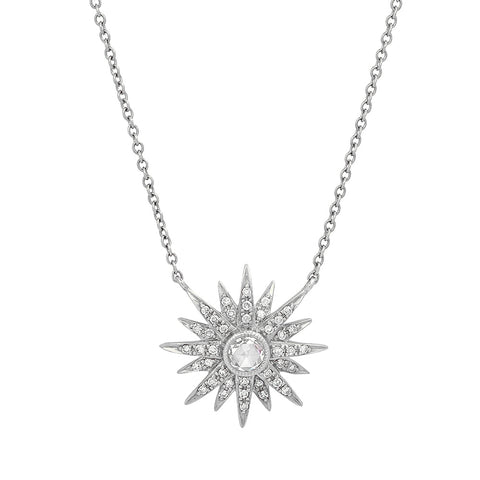 Rose Cut Diamond Starburst Necklace