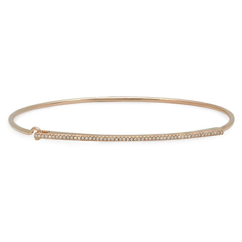 delicate dainty micro bar bangle bracelet 14K rose gold sachi jewelry