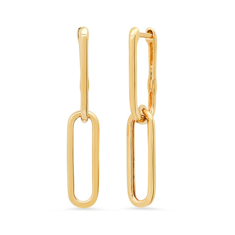 14K solid gold long link earring Sachi jewelry trendy