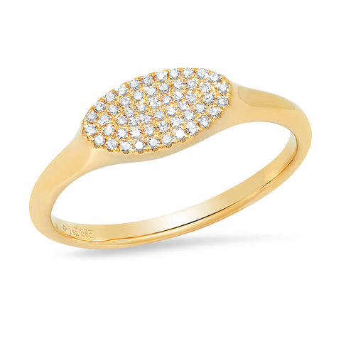 14K diamond micropave oval ring Sachi jewelry 