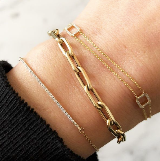 14k Gold Small Rectangle Bracelet – RG