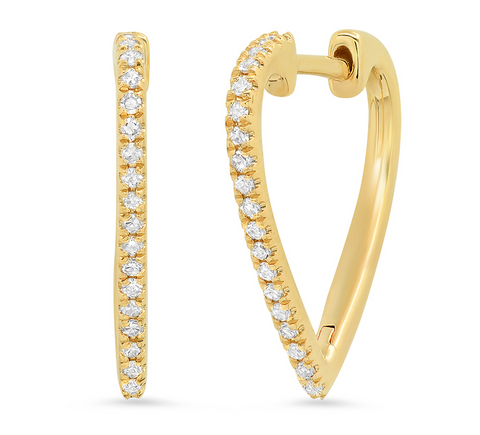 14K gold diamond heart huggies sachi fine jewelry