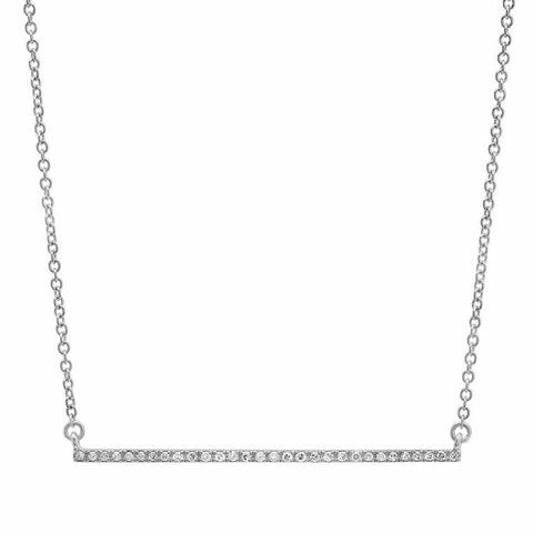 delicate dainty micro bar diamond necklace 14K white gold sachi jewelry