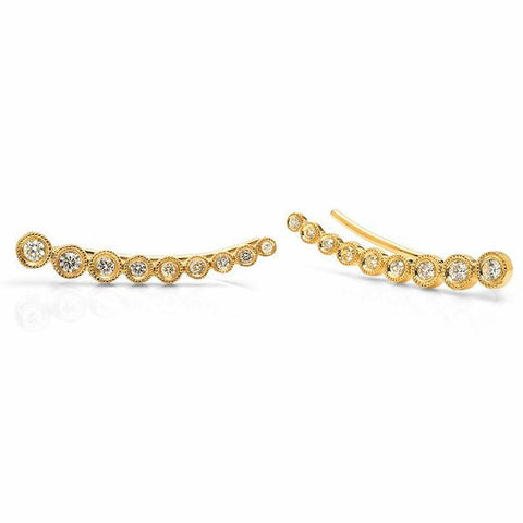 14K gold bezel ear crawler curved sachi fine jewelry hip edgy