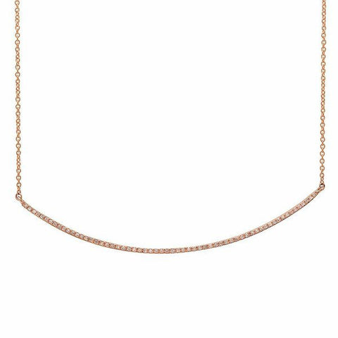 delicate dainty micro curve diamond necklace 14K rose gold sachi jewelry