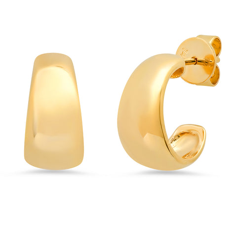 14K gold chubby gold hoops trendy Sachi fine jewelry