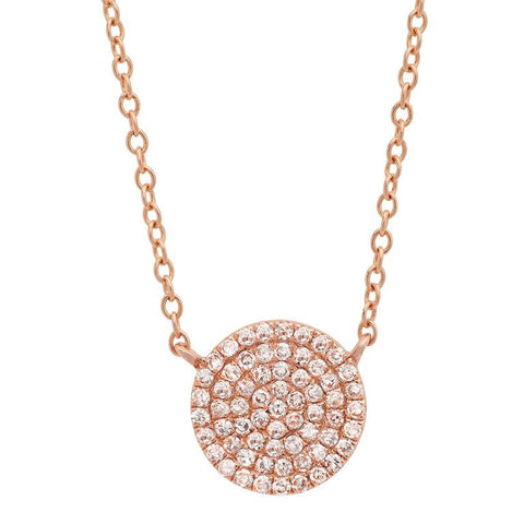 disc diamond station classic necklace 14K rose gold sachi jewelry