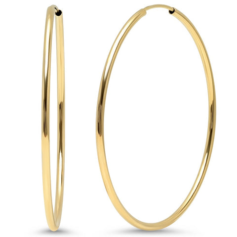 delicate infinity hoops classic earrings 14K yellow gold sachi fine jewelry 