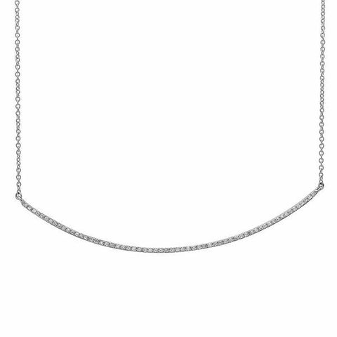 delicate dainty micro curve diamond necklace 14K white gold sachi jewelry