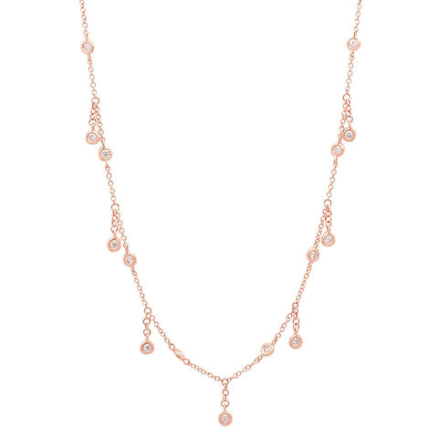 bezel diamond shaker delicate dainty sachi fine jewelry necklace 14k gold