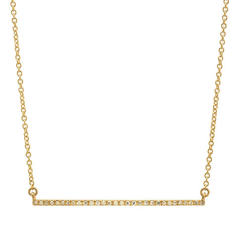 delicate dainty micro bar diamond necklace 14K yellow gold sachi jewelry
