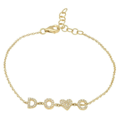 personalized initial diamond bracelet necklace 14K yellow gold sachi jewelry