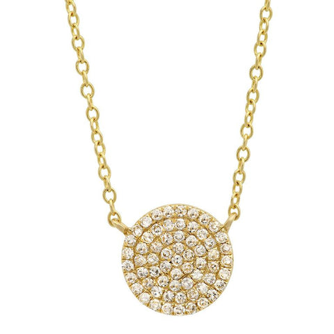 disc diamond station classic necklace 14K yellow gold sachi jewelry